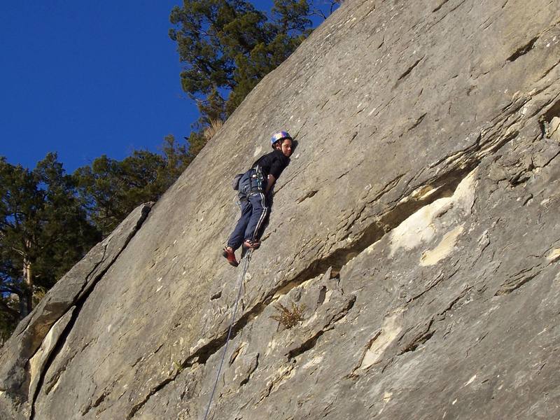 Katie on Enter the Dragon, at the bulge 1/3 of the way up.