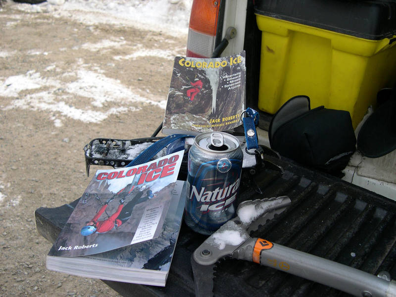 After a good day at Lincoln Falls. Enjoying some Natural Ice.