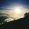 Sunset from the rest hut a few kilometers from the summit of Mt Kinabalu, in Malaysian Borneo. Photo by Tony Bubb, 12/25/06.