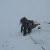 ME CLIMBING UP KELSO RIDGE ROUTE IN A STORM ON TORREYS PEAK