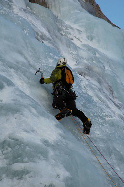 Me leading a WI3 in Lee Vining Canyon, California (pic by Steve Larson)