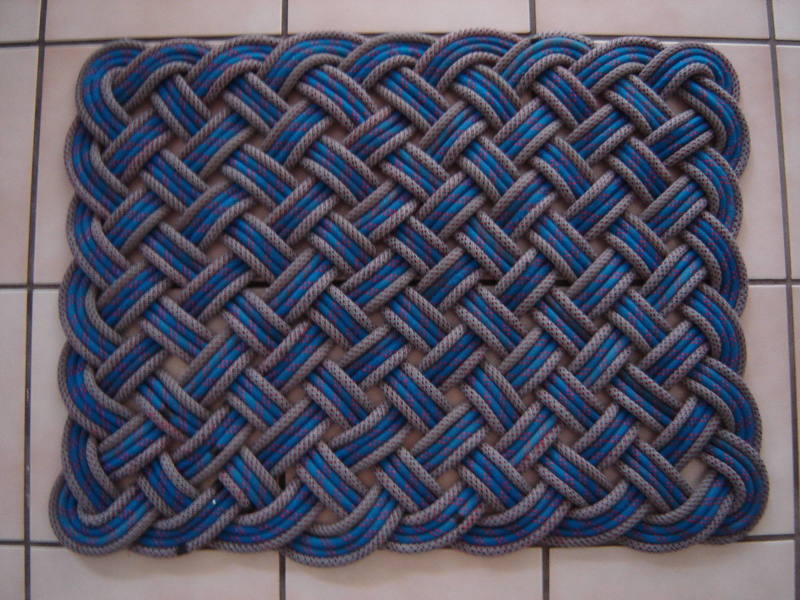 Paradise Rock Gym's rope rug; made from their own retired top-ropes.