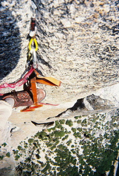 Big exposure taken straight down at the crux.