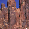 A hi-res picture of the Hummingbird Spire section of the Bridger Jacks. The starts of several routes are shown.