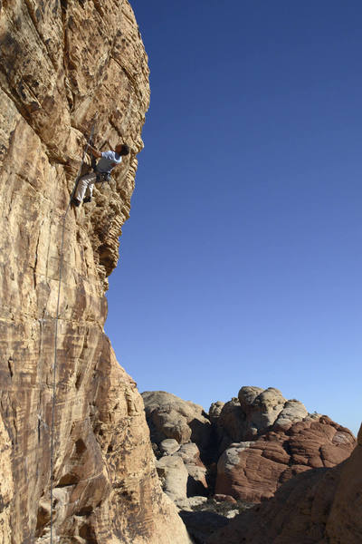 Starting the 12b crux on #5 at the Numbers Crag.