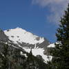 Difficult to see but our ski tracks desnced the face of Neva here and then we slipped through the couiour on the bottom right.  Great ski though straight from the summit.  Summer of 2005.