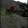 Simon leading "Black September", E3 5c (5.11a), Glen Lednock