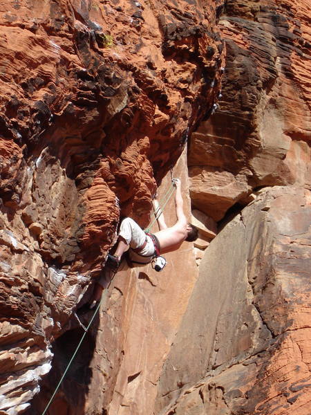 Clipping before the crux sequence.