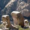 Hunchback Pinnacle (the right formation) as seen from above, Mt. Lemmon