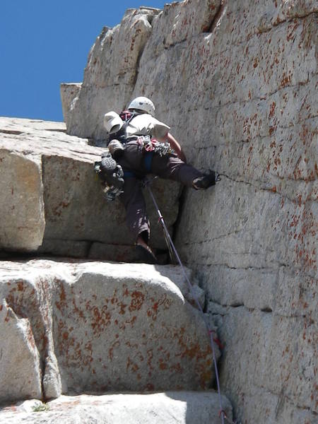 Pulling from the triple overhangs into a really great handcrack. 