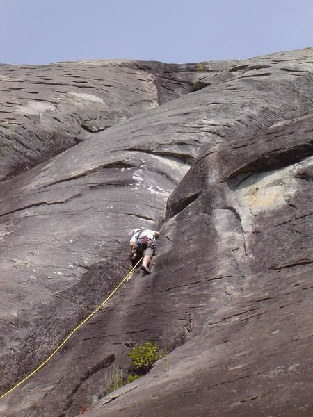 Nearing the crux on Second Coming, Looking Glass, NC