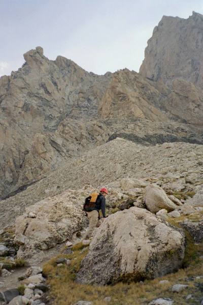 Working our way past the lower saddle.