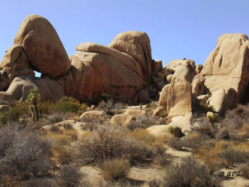 Approach to Cling or Fling Corridor, as seen on one's right when on the trail to Rubicon, Isles etc.