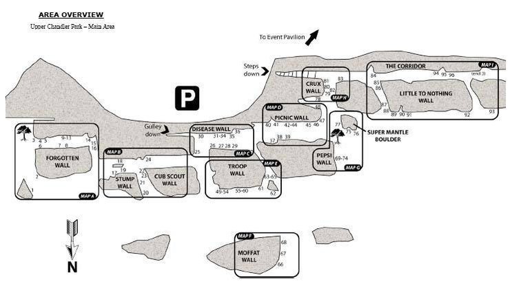 Upper Chandler Park topo - from the Oklahoma Boulderfest guide (freely distributed)