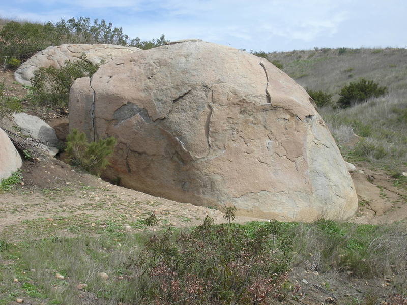 Crack boulder problem on the left side of Lieback Rock