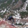 Dave Holliday belays on the summit of Handcracker Direct