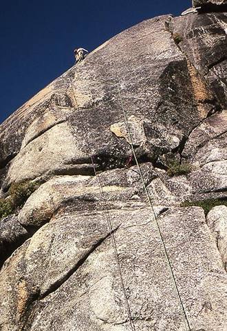 The first ascent of "Seafood Platter".<br>
Photo by Blitzo.