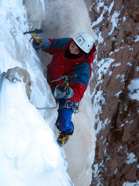 Roberto Gallina coming up Nightfall in cold conditions. Winter, 2003.