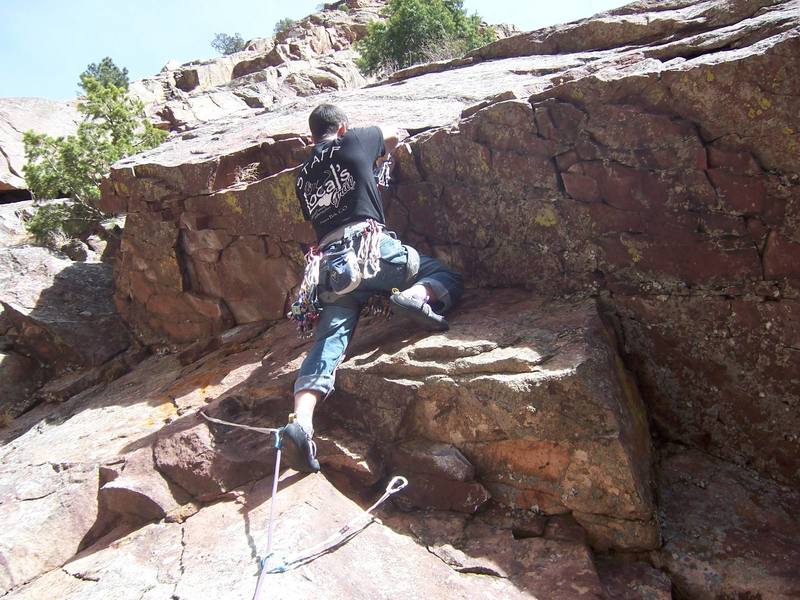 Mike Robinson before the crux.