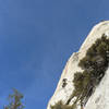 Pitch one of Nimbus climbs up the easy 4th class ramp and knobby 5.9 face.