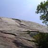 Dave tackling the crux roof move