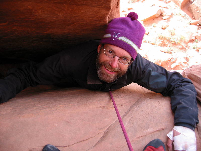 Dave Holliday happy to be through the final wide section of the route.