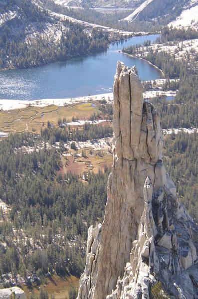 Eichorn Pinnacle as seen from Cathedral Peak.