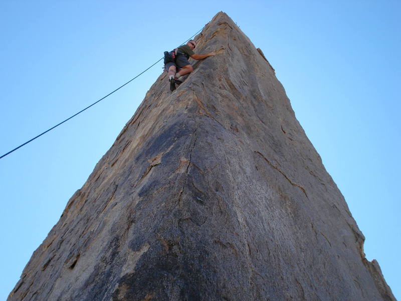 Dan on TR up the arete.