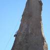 An OK view of the route. The climber in the picture is TRing the Shark's Fin Arete (5.7) (not Ol'White Pappy).