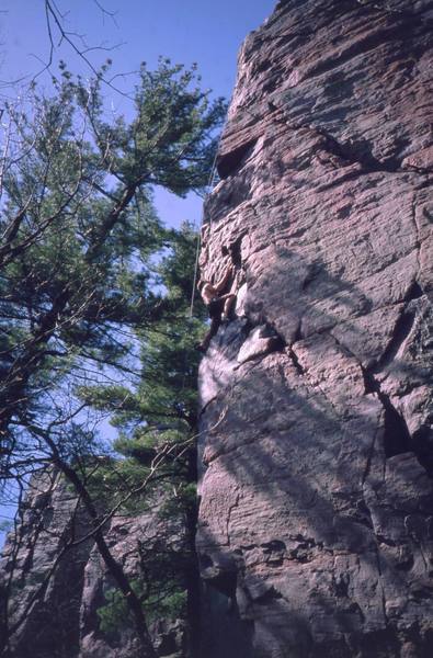 Golden Ledges, at Devil's lake, on a visit back in Y2K. Can anyone tell me what climb this is?