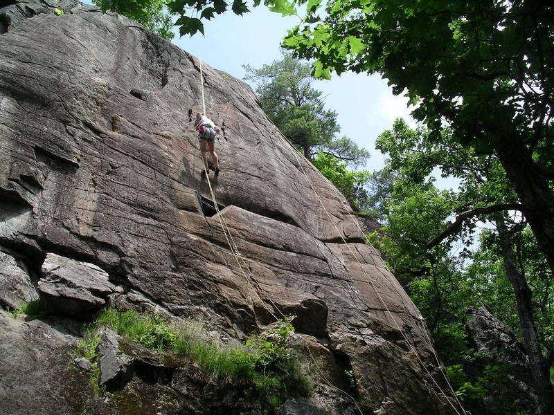 Climber on Junco, Lonesome Dove follows the rope on the right.