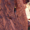 Mike making it look easy. I whined, and struggled as usual on this hard sport route. A beautiful day out, despite my complaining.