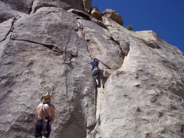 My little sis, flashing the crux @ 9 years old. First climb she ever did too. 