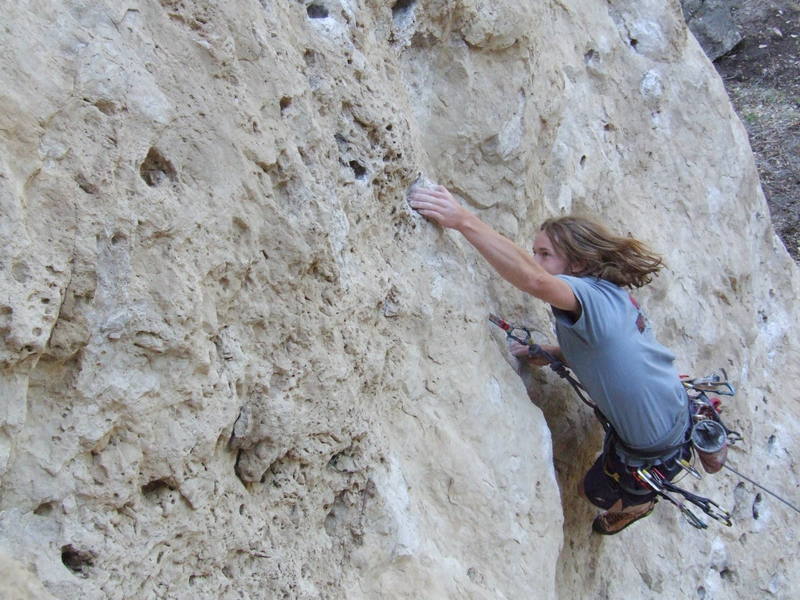 Me starting up the steep part of the climb