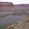 Looking down on Indian Creek...purple flowers blooming.