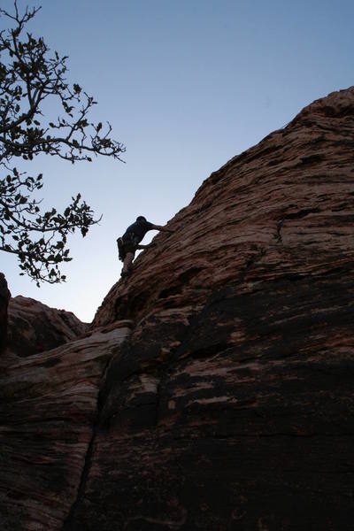 Photo showing how LOW angle this climb is.