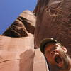 climbing Incredible Hand Crack while Tevis gives me an attentive belay.