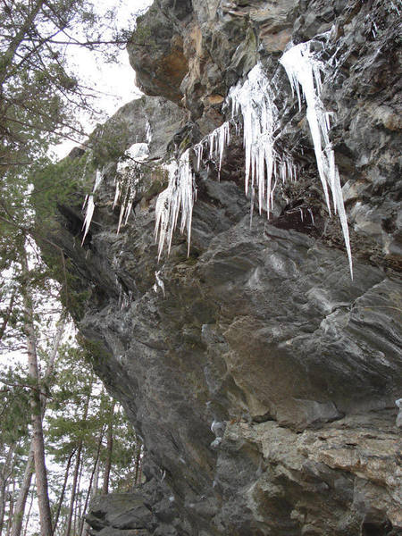 Gotta love New England, this was Bonsai on April 9th, 2007.... The ice looked climbable....