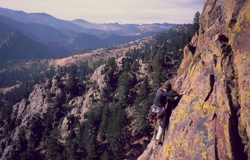 Joseffa near the finish of 'The Knife (5.7)'. Photo by Tony Bubb, 2003.