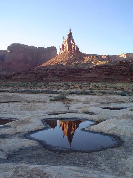 Great view of Monster Tower from the White Rim.  Go climb this thing!