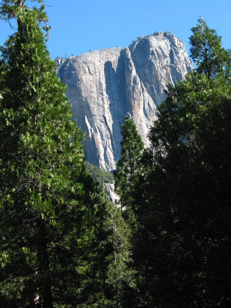 The Lost Arrow Tip from the Valley Floor.  Notice the shadow of the spire on the main wall.