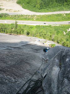 Joanne finishing the fourth pitch of Diedre.