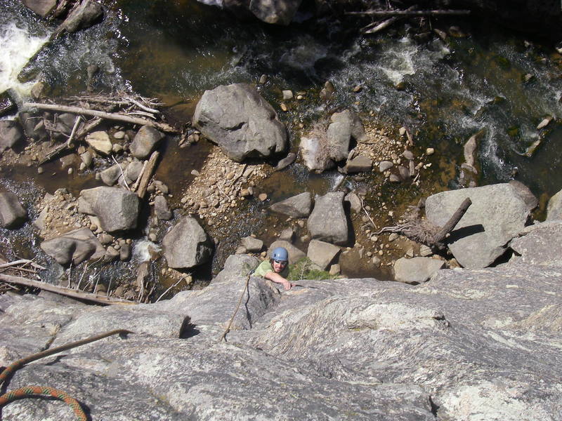 Nick hauling up the second pitch.