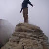 Angels Landing summit.  It started snowing on us, blowing straight up from the canyon floor