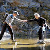 Mark & Linda Patterson, of Ventura, have a crux encounter at Wheeler Gorge.<br>
www.EarthworksImagery.com