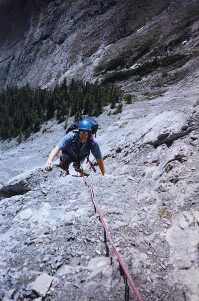 Don Fry on P2.  Don't fall on lead on this pitch.  c. 1997.  Thanks Ron Keller for your help.