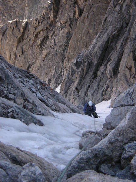 The crux pitch of Tower 1 Gully