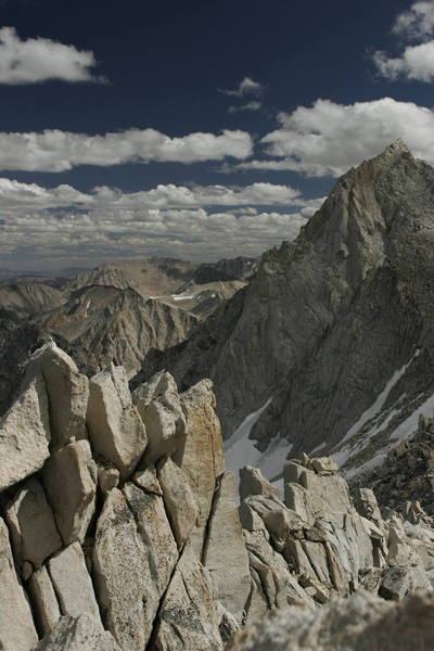 The North Arete of Bear Creek Spire viewed from the west.