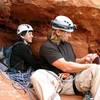 Natalie and Matt P at the first belay station.