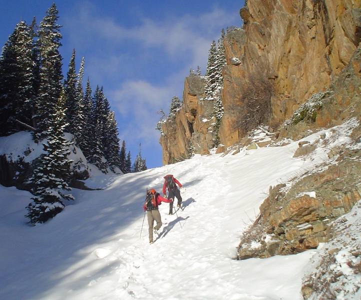 Andy and I head towards the glacier and Otis in RMNP. 